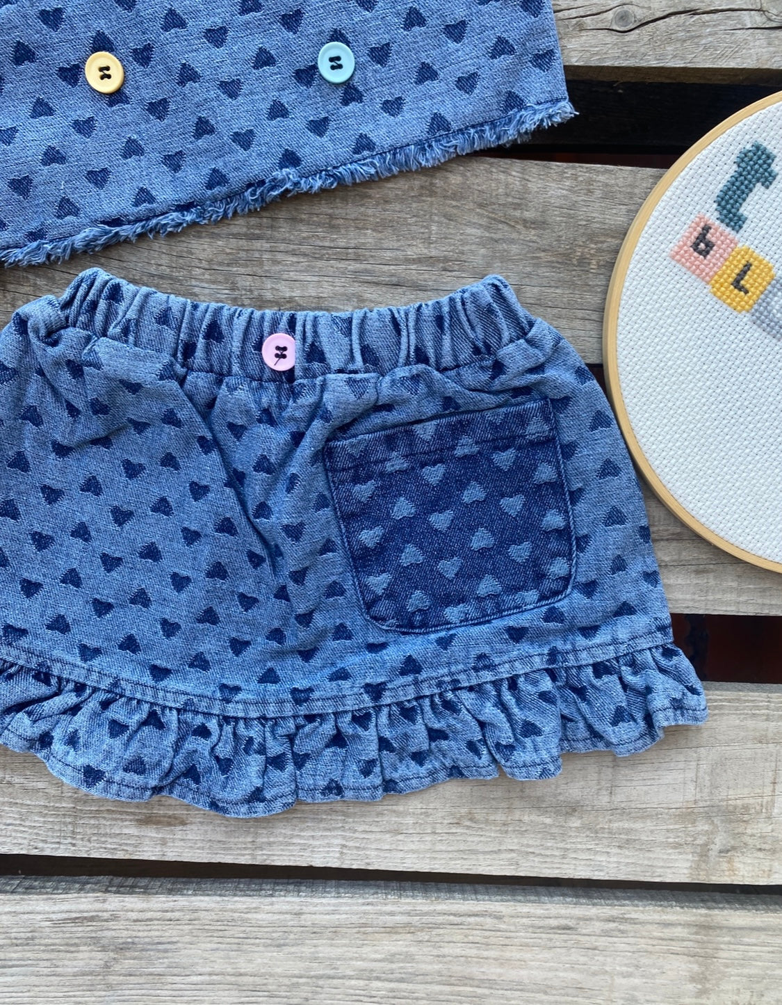 Denim skirt set