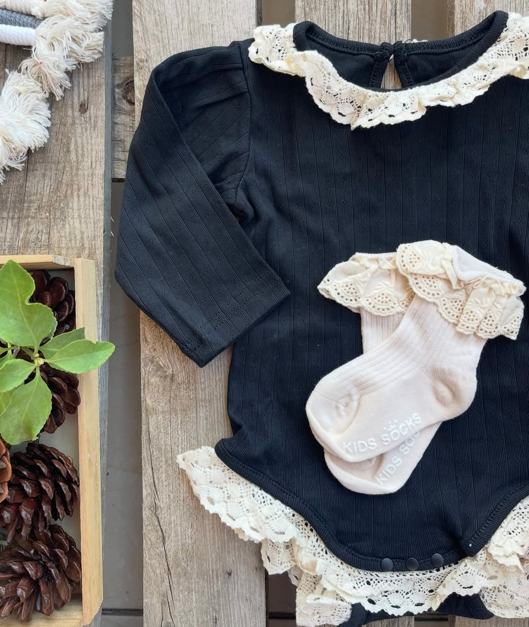 Royal black romper