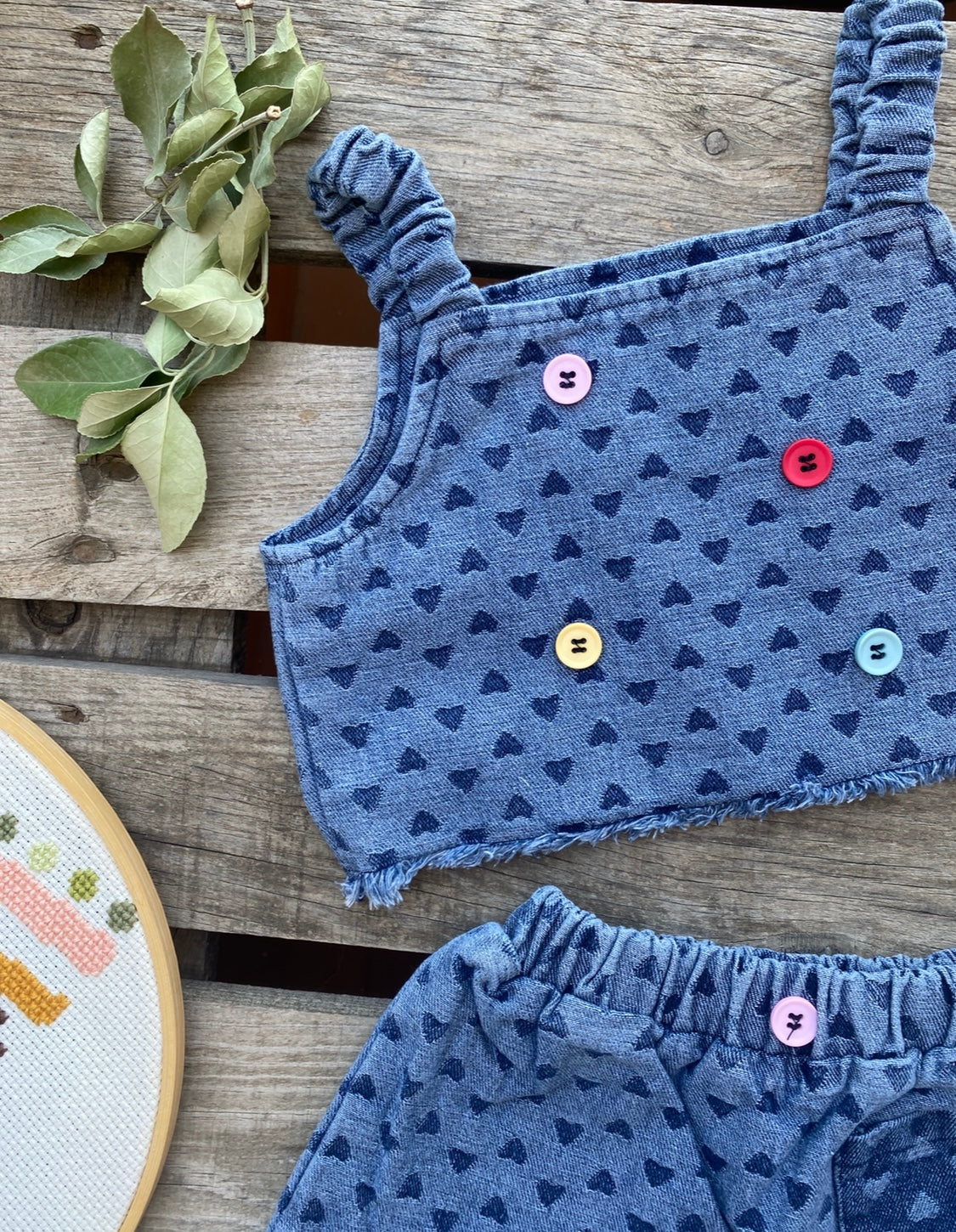 Denim skirt set