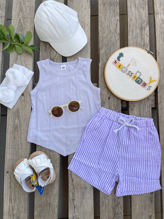 lavender short set