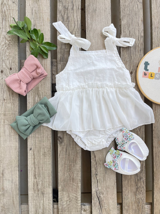 white romper dress