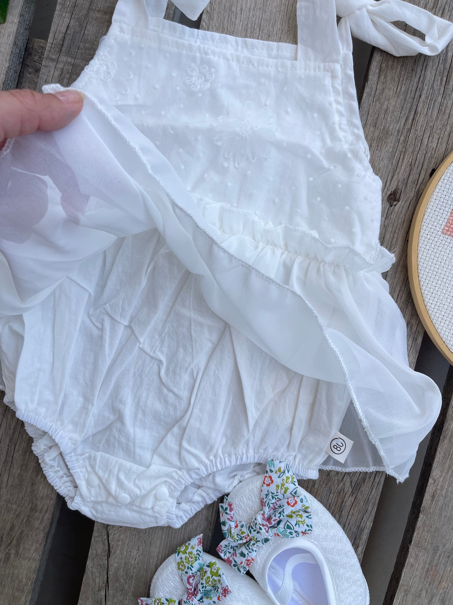 white romper dress