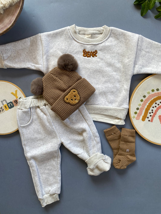 Bear fleece inside set