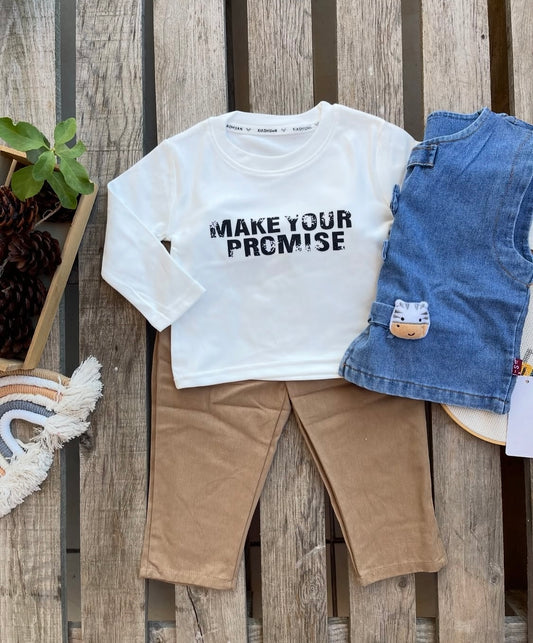 3 pieces jeans vest set