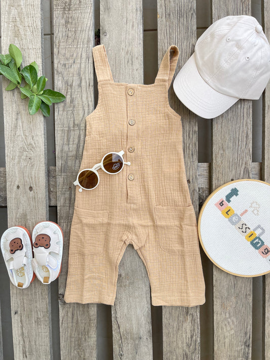 unisex linen overall