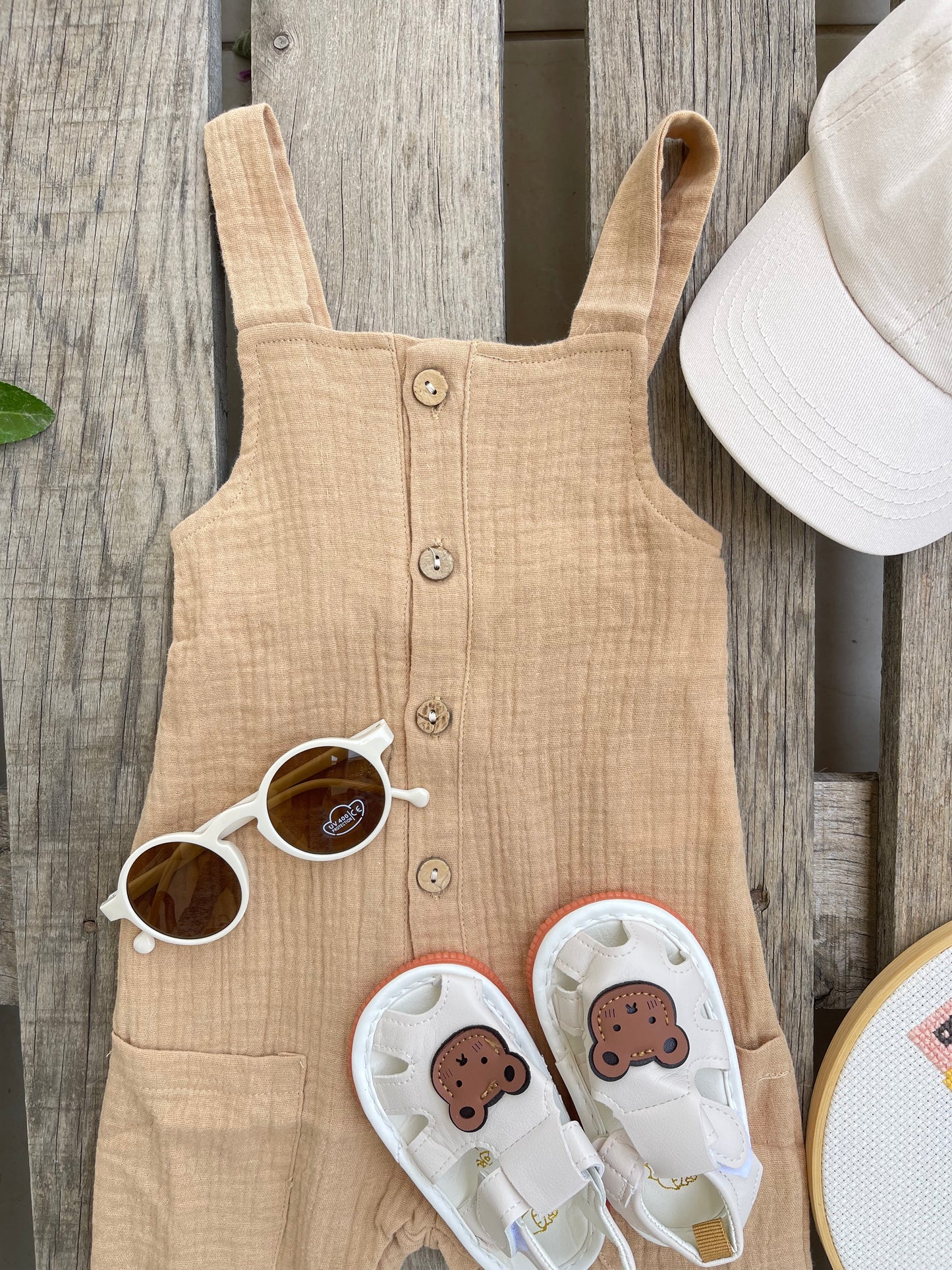 unisex linen overall