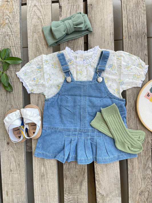 floral top and dress set